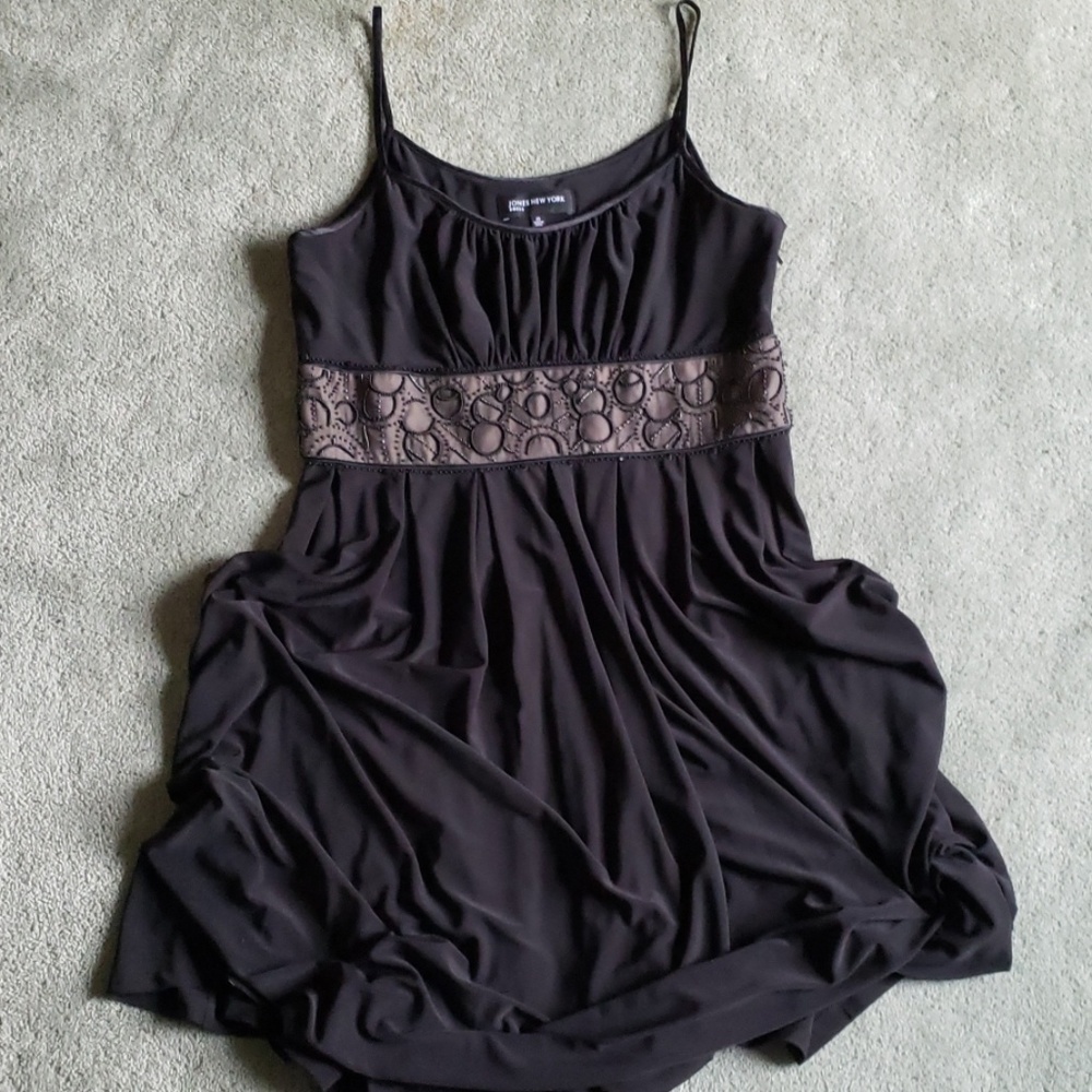 EUC Jones New York Sz 10 black beaded dress